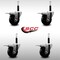 Service Caster 3.5'' SS Phenolic Swivel 3/4'' Expanding Stem Caster Set Total Lock Brake, 4PK SCC-SSEXTTL20S3514-PHS-34-4 - alternate 4